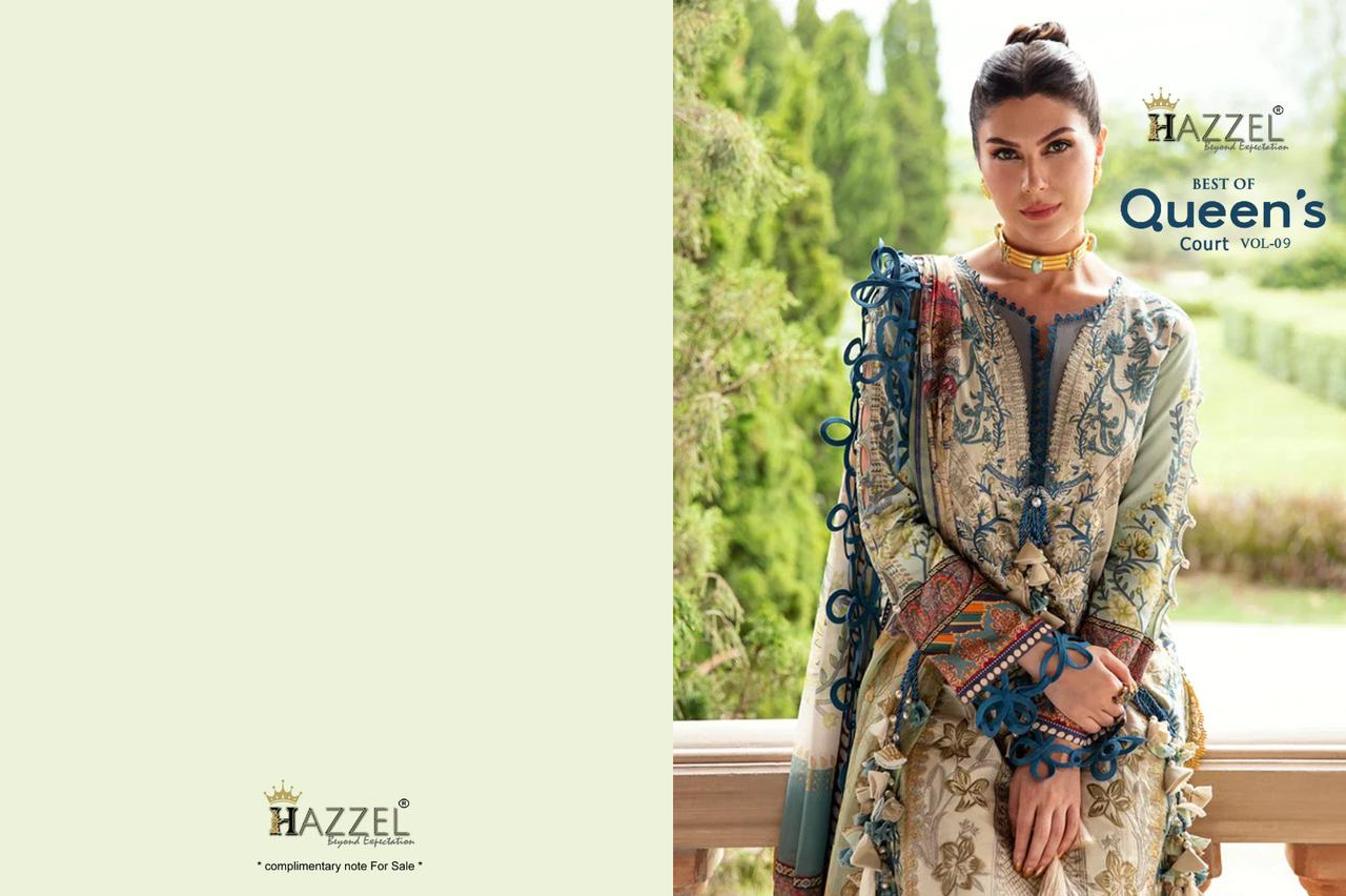 Queens Court Vol 9 Hazzel Cotton Pakistani Patch Work Suits