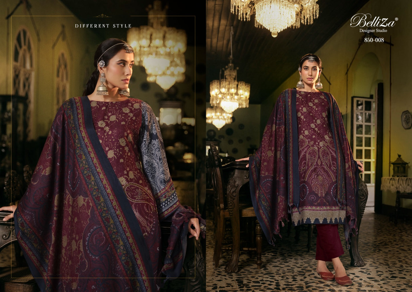 Qurbat Belliza Designer Studio Wool Karachi Pashmina Salwar Suits