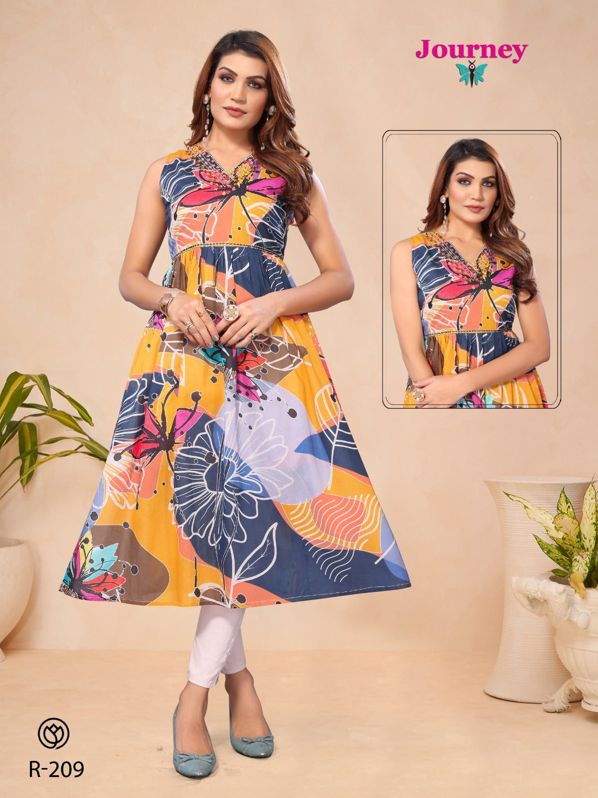 R-209 Journey Design Cotton Anarkali Kurtis
