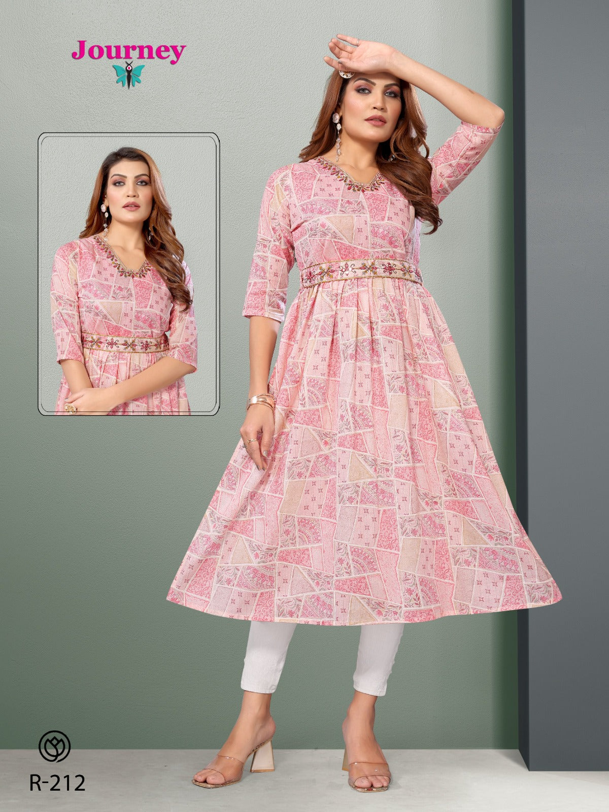 R 212-213 Journey Design Cotton Anarkali Kurtis