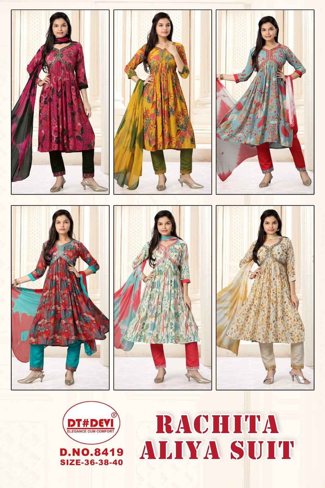 Rachita 8419 Dt Devi Georgette Readymade Pant Style Suits