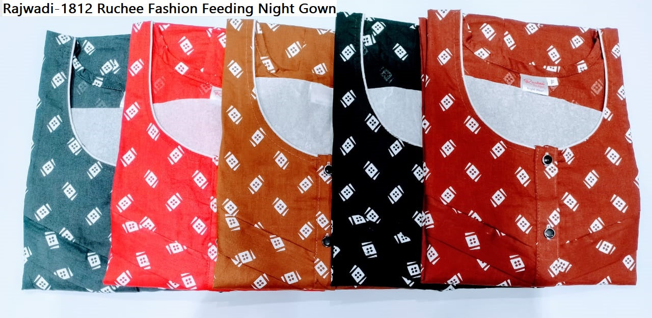 Rajwadi-1812 Ruchee Fashion Cotton Feeding Night Gown
