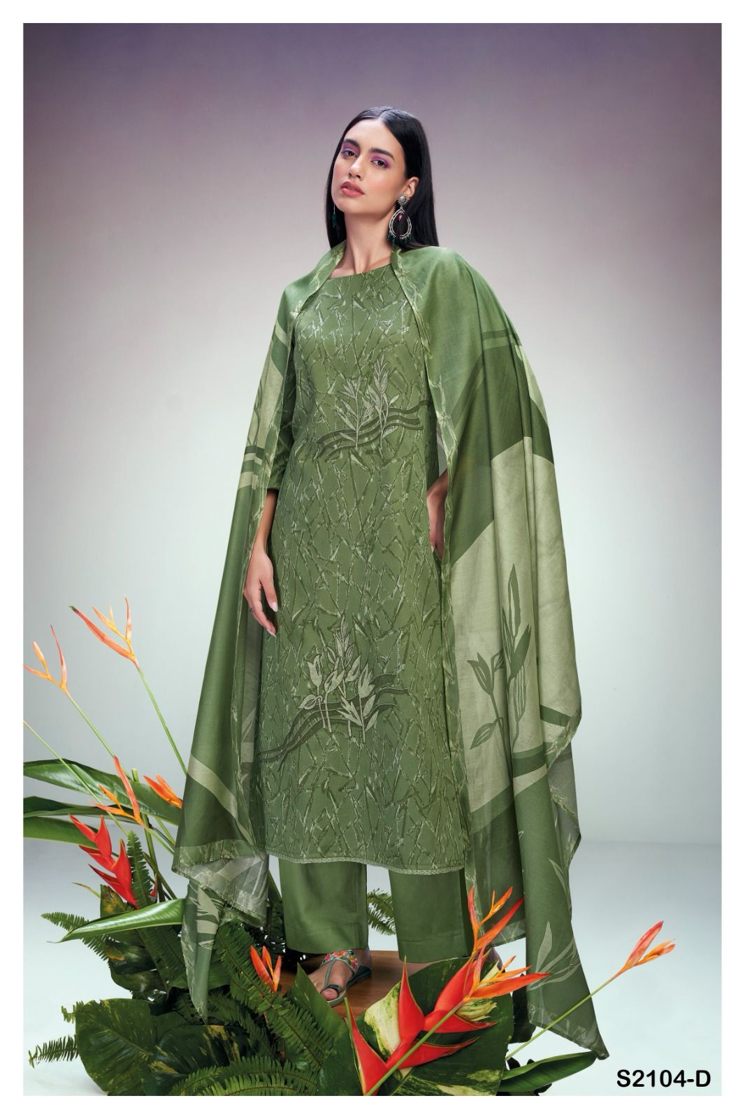 Rangika 2104 Ganga Cotton Silk Plazzo Style Suits