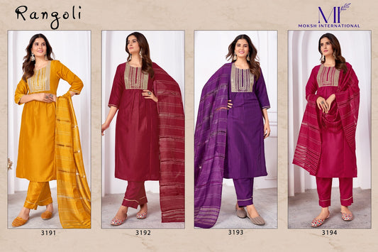 Rangoli Vol 1 Moksh International Silk Readymade Pant Style Suits