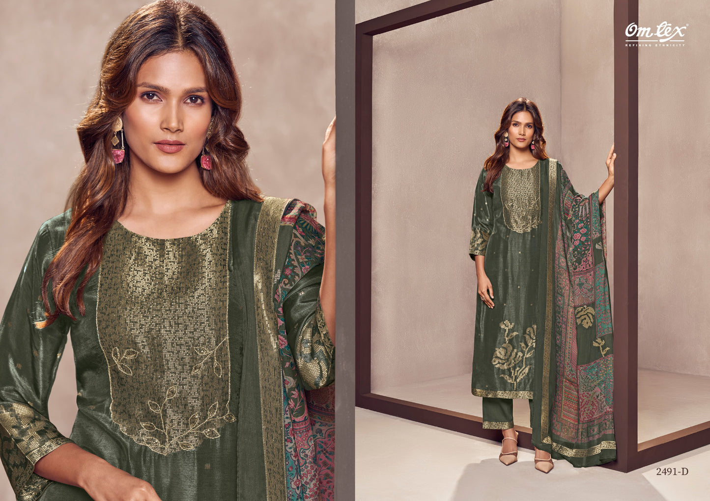 Rasika Omtex Banarsi Jacquard Pant Style Suits