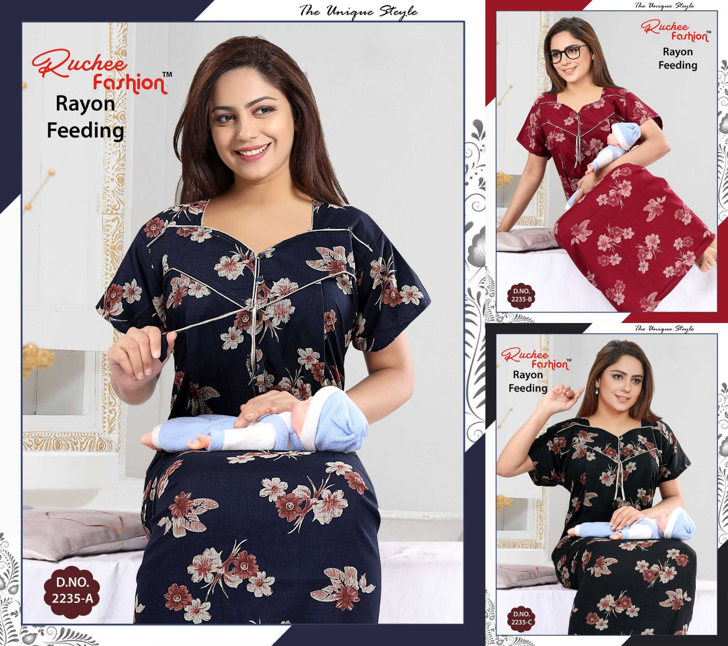 Rayon-0502 Ruchee Fashion Feeding Night Gown