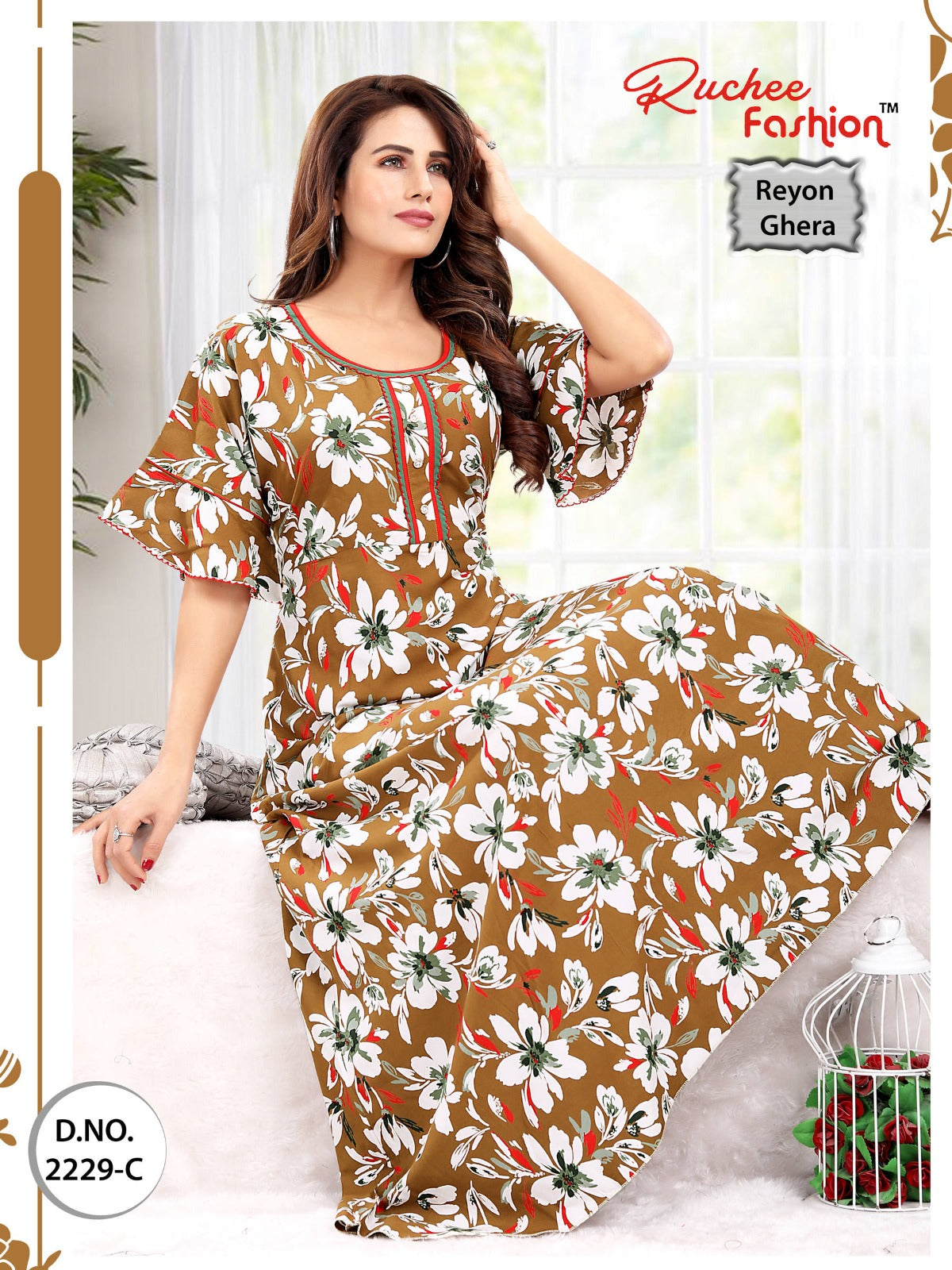 Rayon-1002 Ruchee Fashion Night Gowns