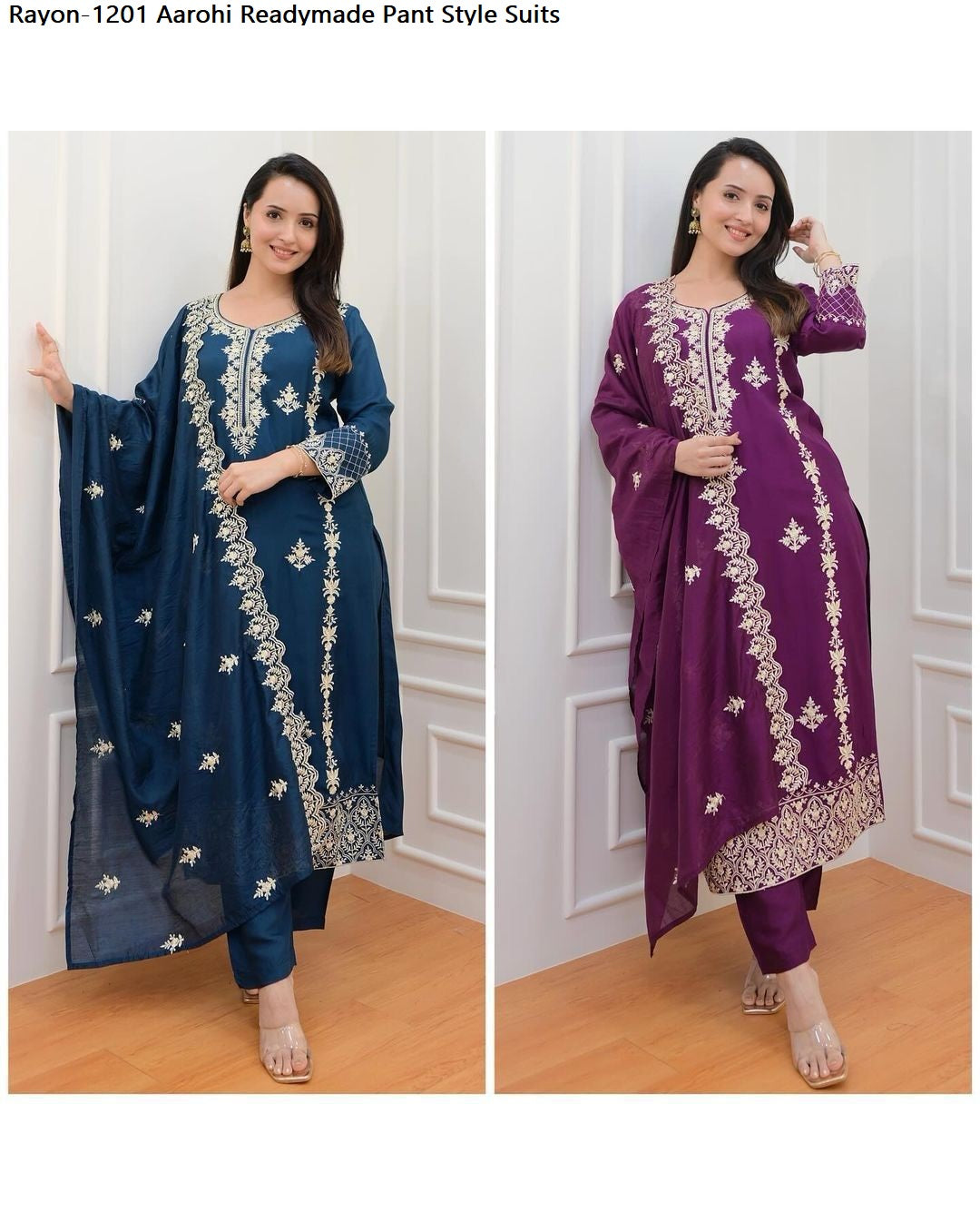 Rayon-1201 Aarohi Rayon Readymade Pant Style Suits
