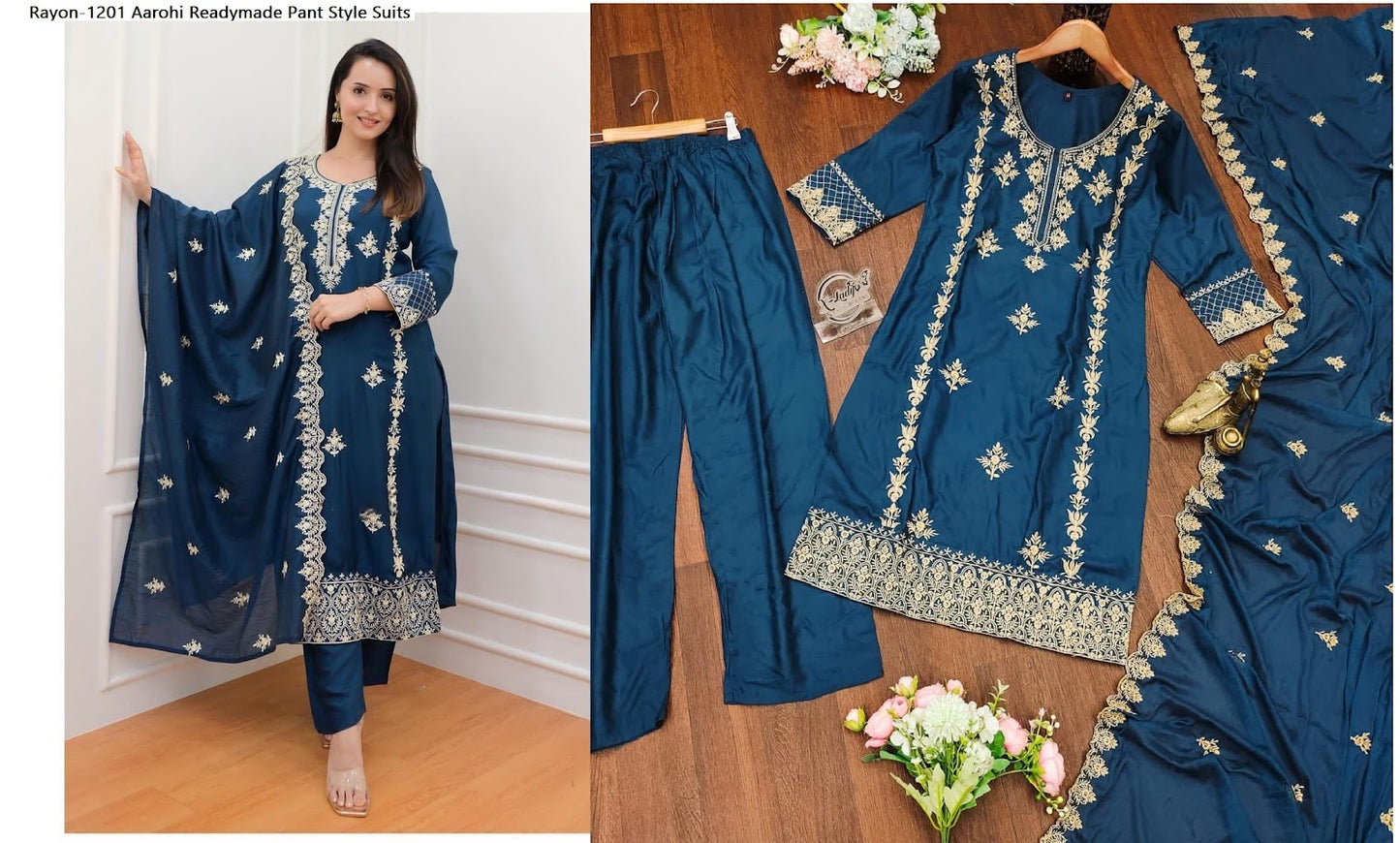 Rayon-1201 Aarohi Rayon Readymade Pant Style Suits