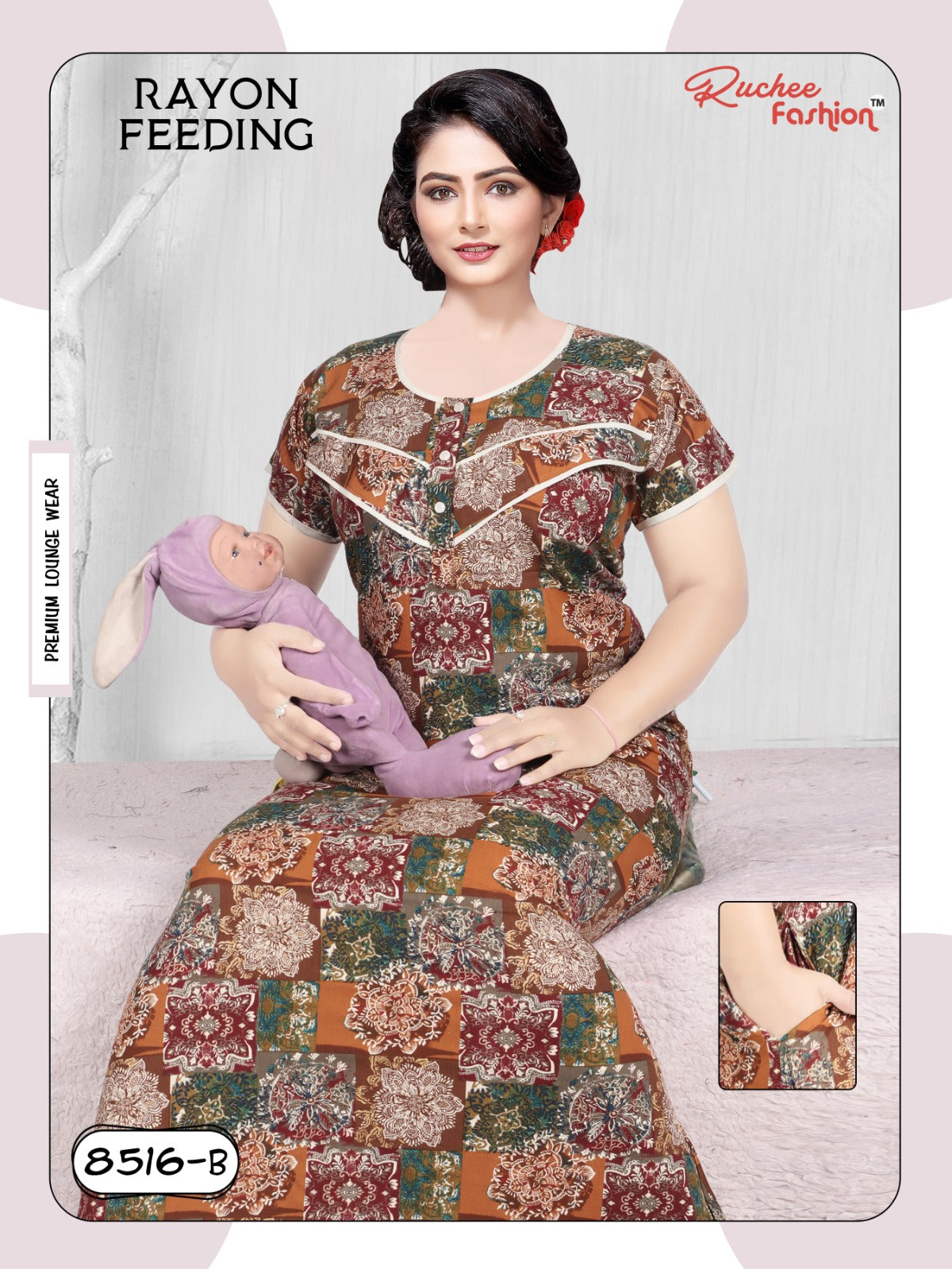 Rayon-2612 Ruchee Fashion Feeding Night Gown
