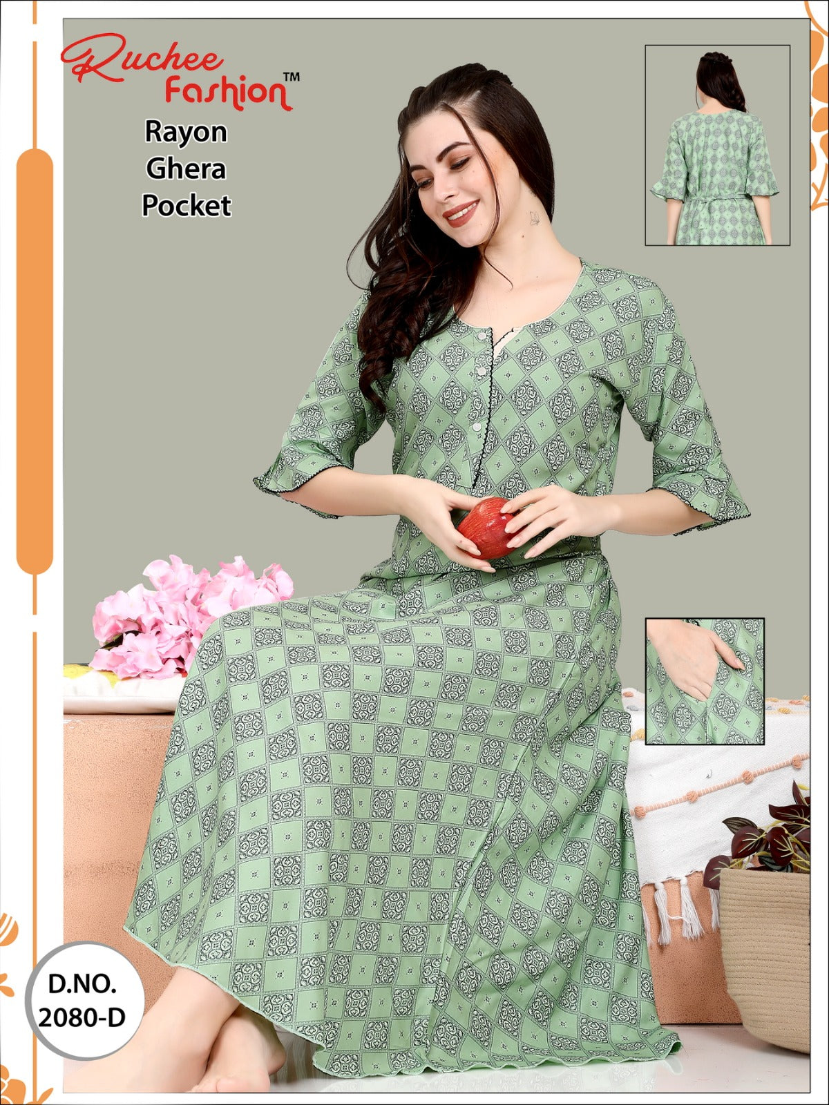 Rayon-A Ruchee Fashion Night Gowns