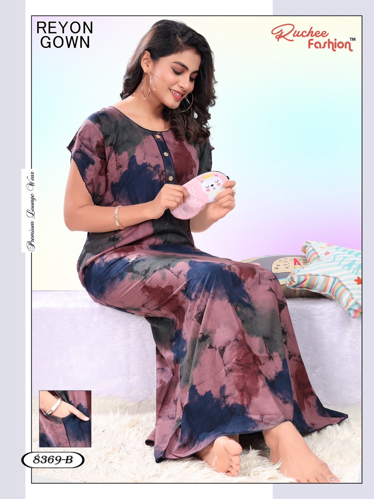 Rayon 0912 Ruchee Fashion Night Gowns