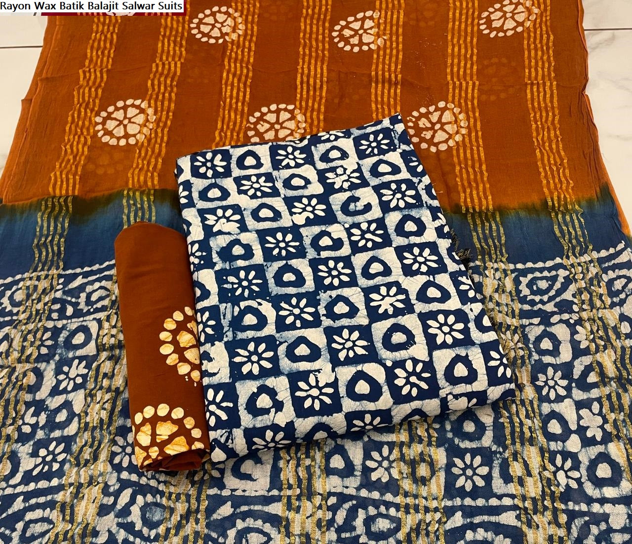 Rayon Wax Batik Balajit Salwar Suits