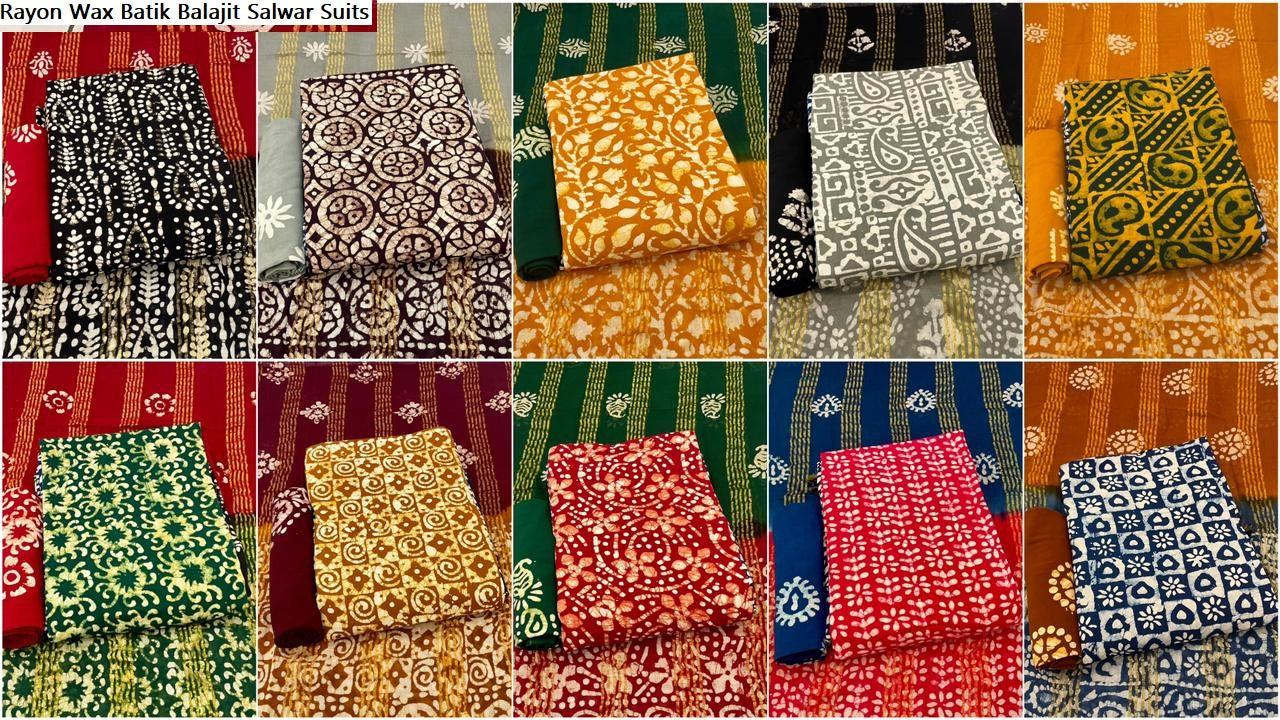 Rayon Wax Batik Balajit Salwar Suits
