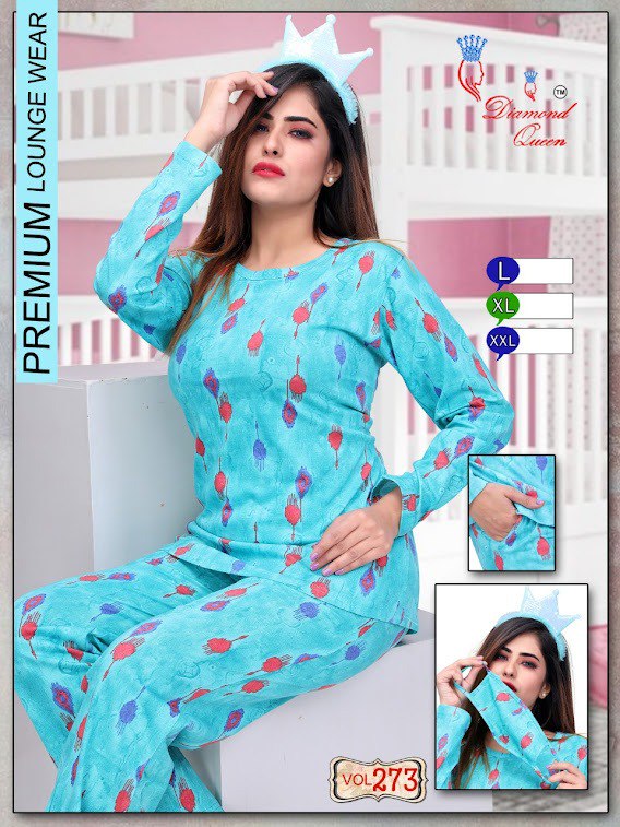 Ready At Store-Vol 273 Diamond Queen Hosiery Cotton Pyjama Night Suits