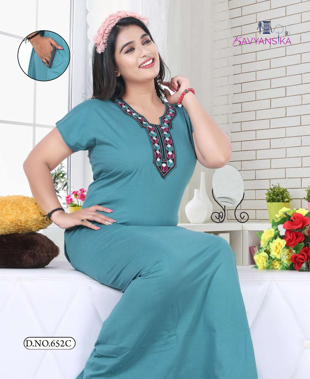 Ready At Store-Vol 652 Kavyansika Hosiery Cotton Night Gowns