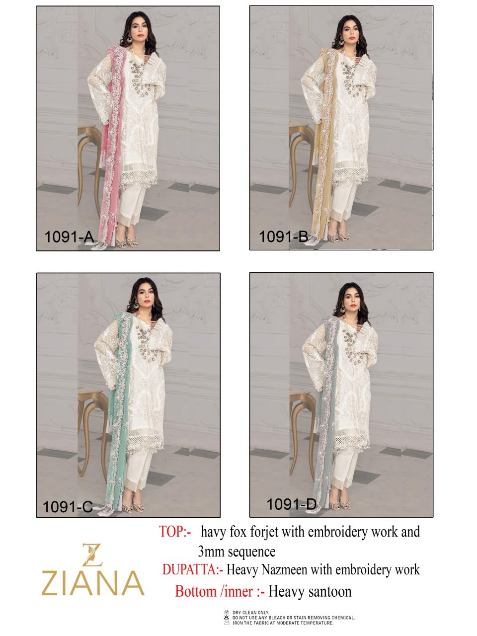 Ready At Store 1091 Ziana Fox Georgette Pakistani Salwar Suits