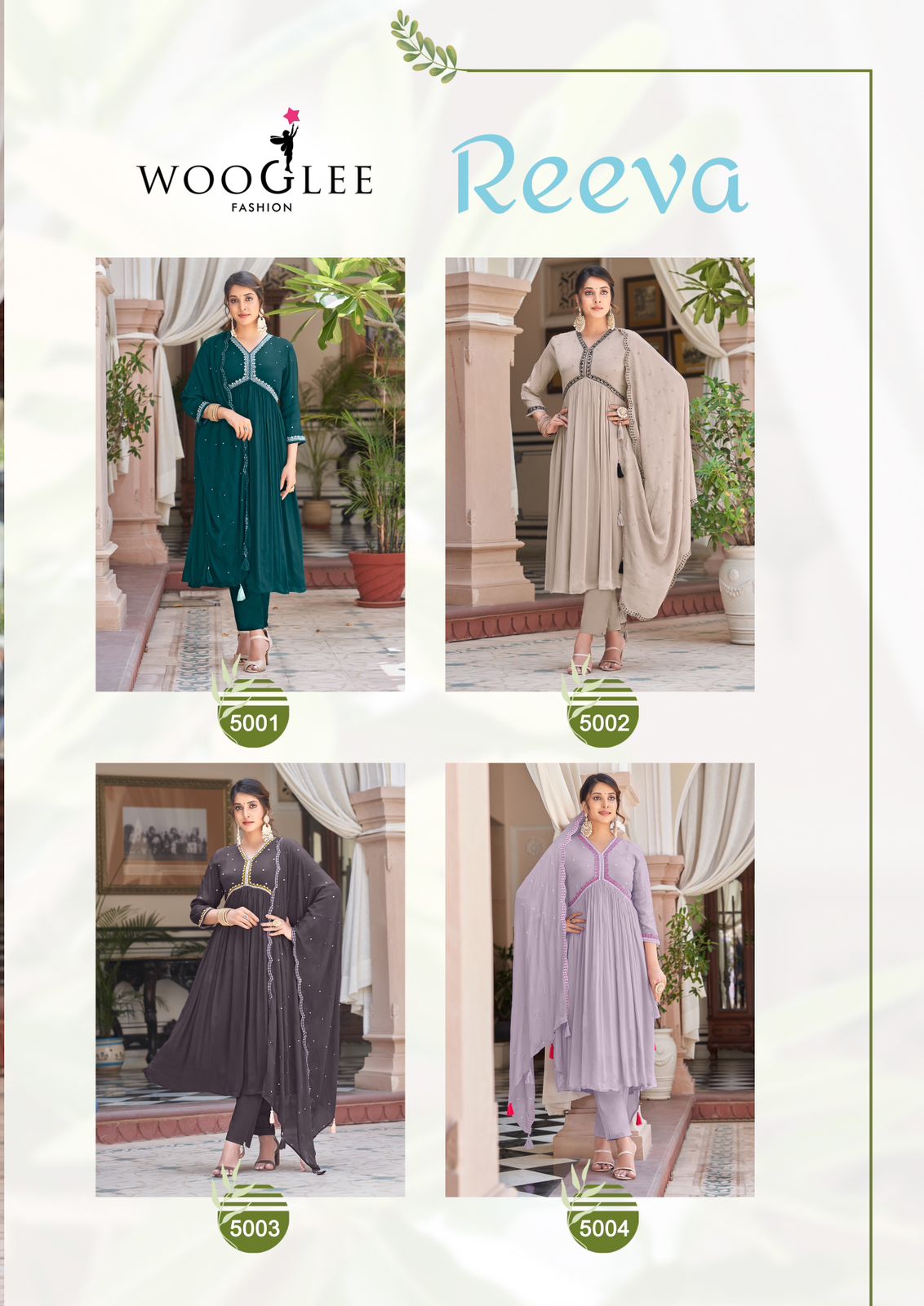 Reeva Wooglee Chinon Readymade Pant Style Suits