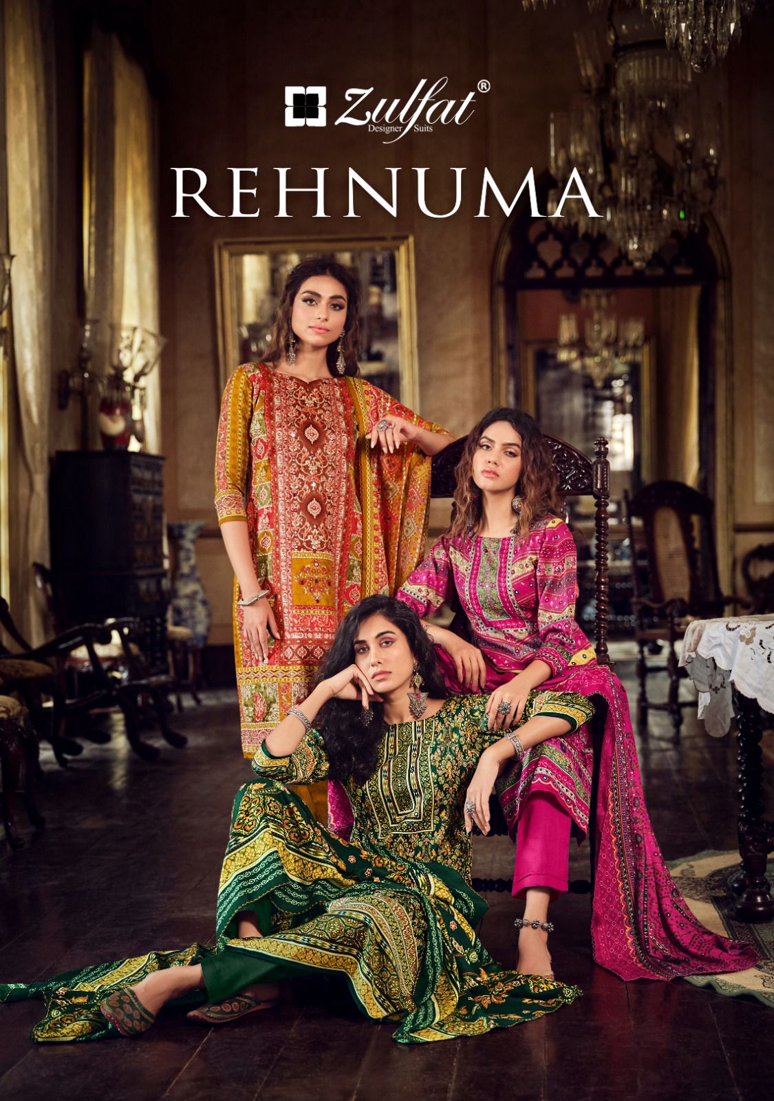Rehnuma Zulfat Designer Pashmina Suits