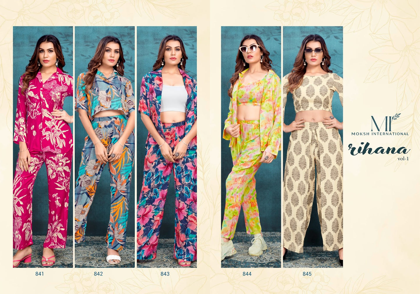 Rihana Vol 1 Moksh International Viscose Muslin Co Ord Set