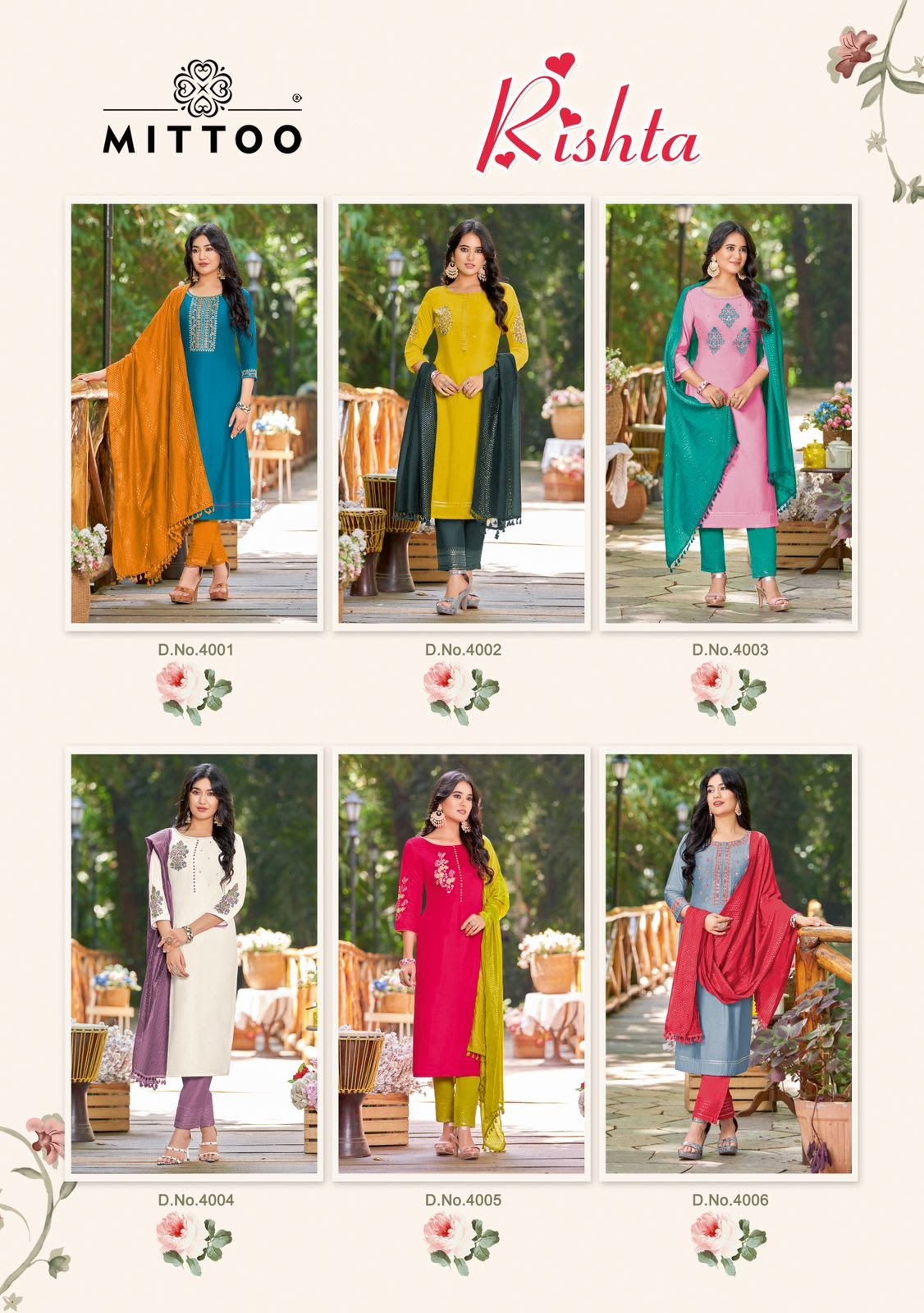 Rishta Mittoo Rayon Readymade Pant Style Suits