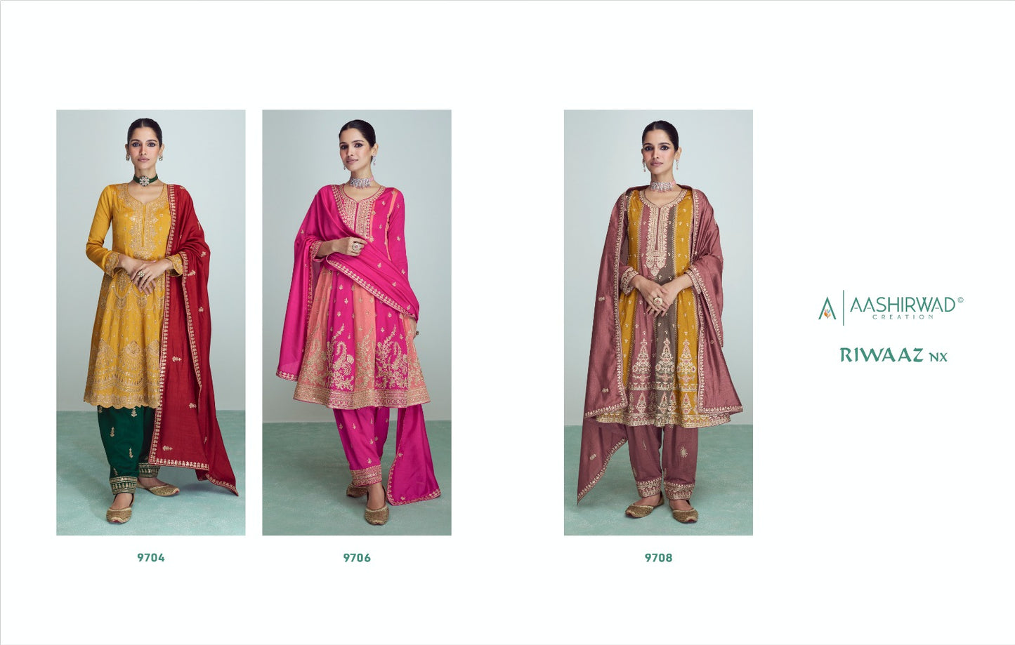 Riwaaz-Nx-Colour Aashirwad Creation Silk Pakistani Readymade Suits