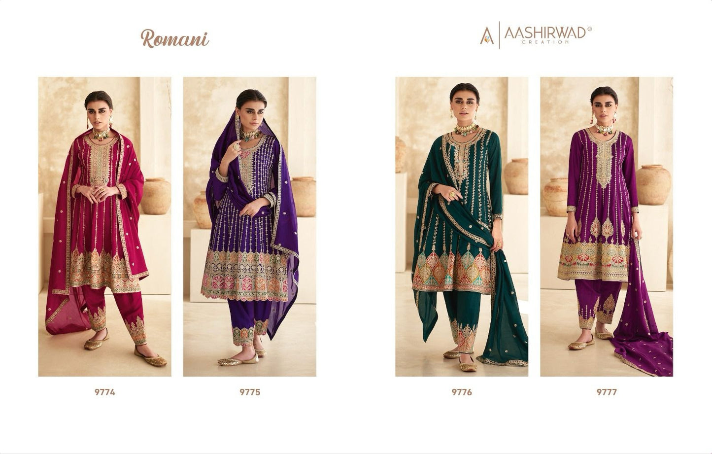 Romani Aashirwad Creation Silk Readymade Suits