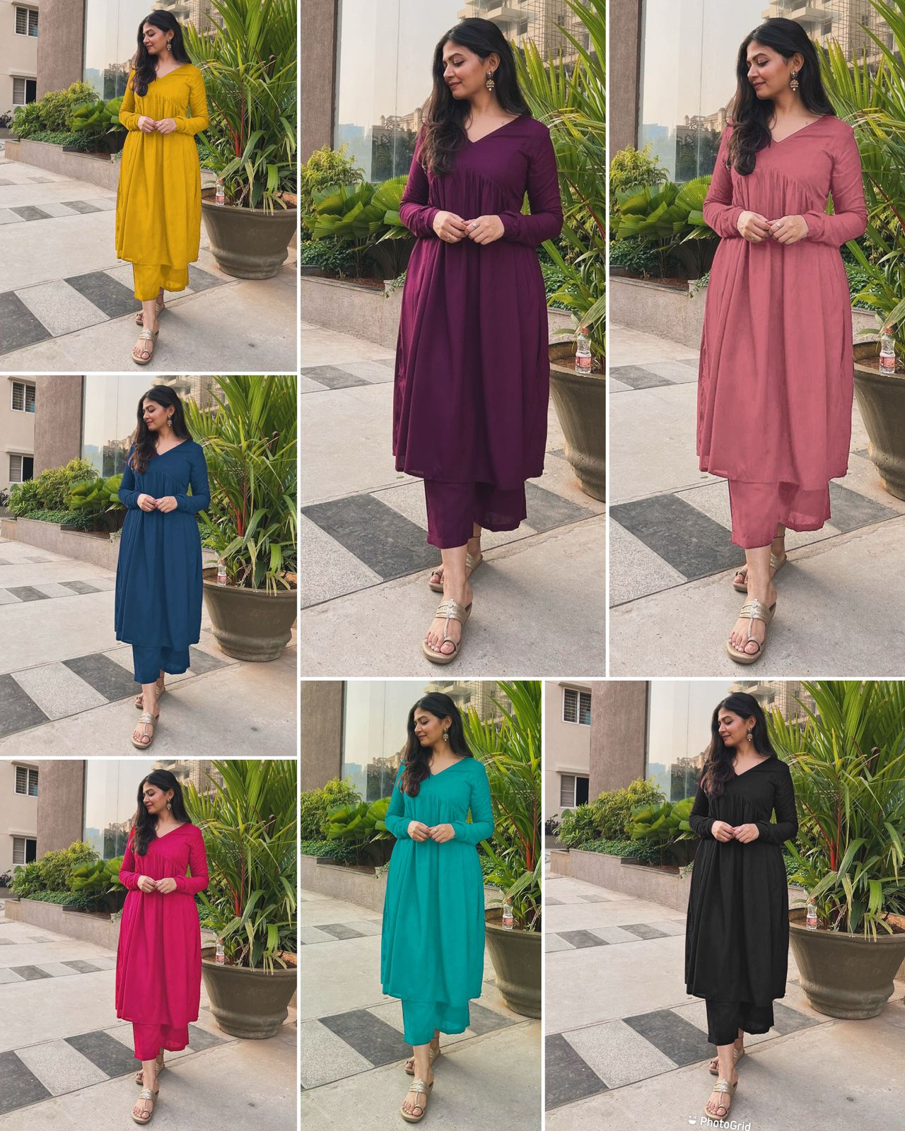 Roohi Bluehills Rayon Kurti Bottom Set