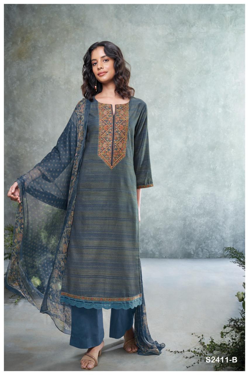 Roplex 2411 Ganga Woven Solid Plazzo Style Suits