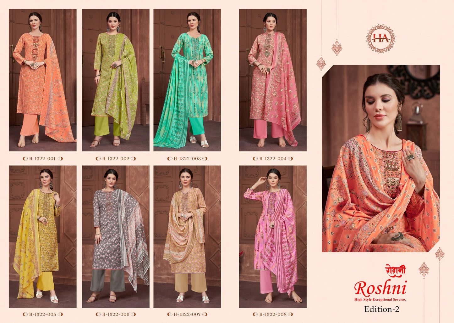 Roshni Edition-2 Harshit Fashion Cotton Plazzo Style Suits