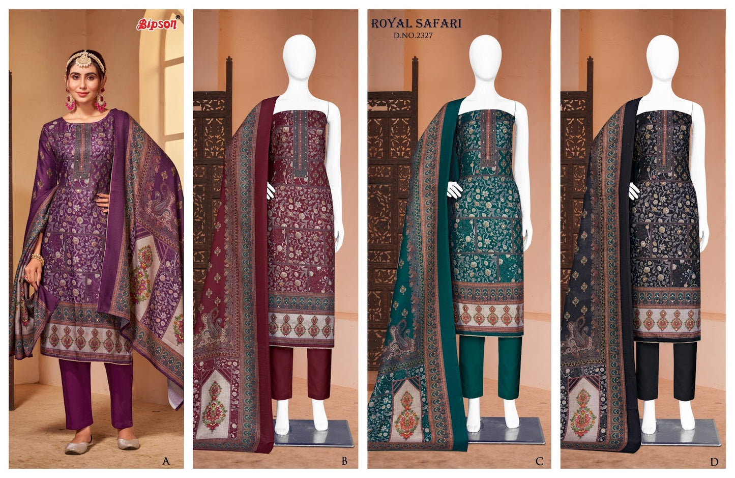 Royal Safari 2327 Bipson Prints Pashmina Suits