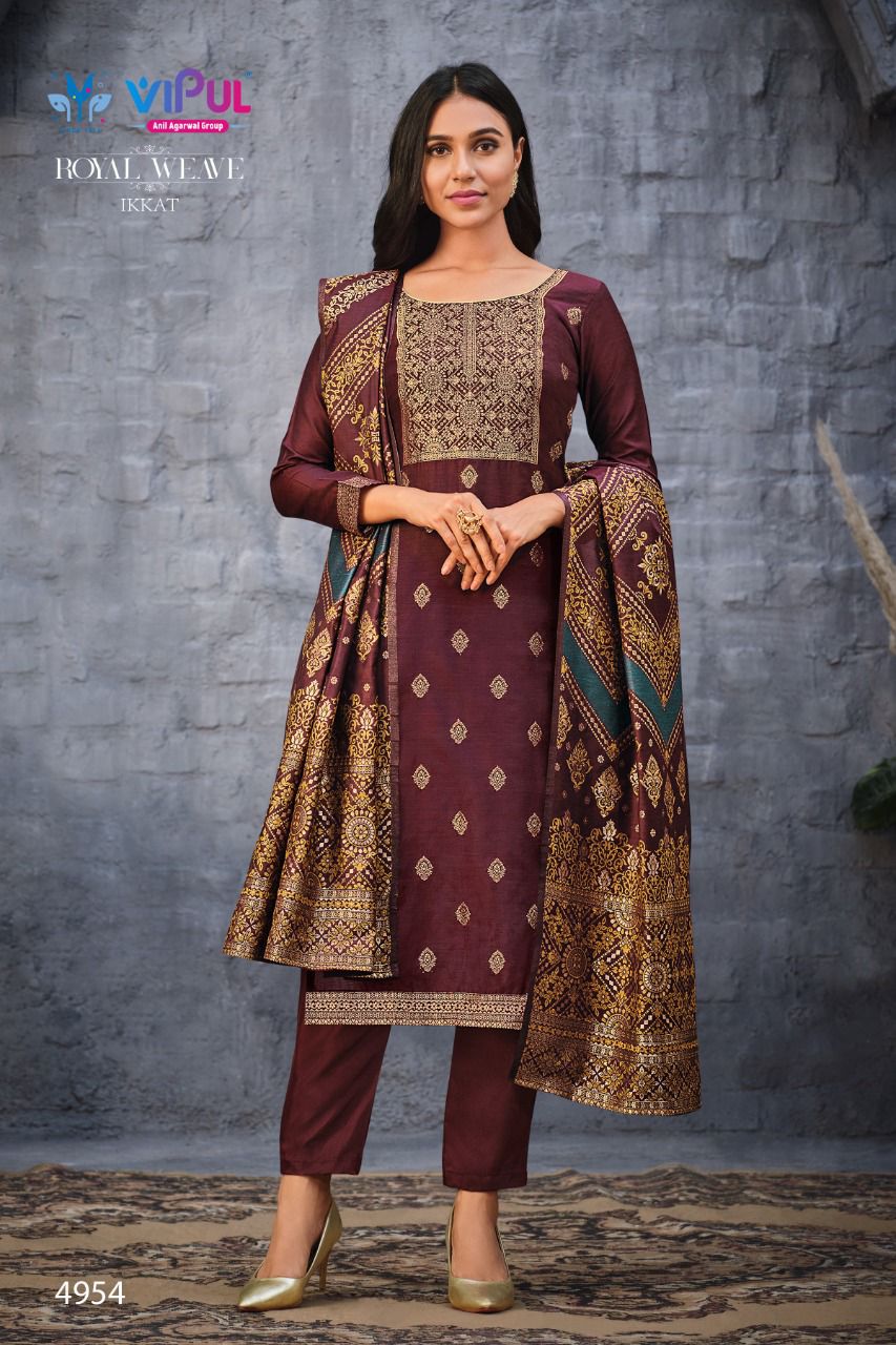 Royal Weave Ikkat Vipul Soft Silk Pant Style Suits