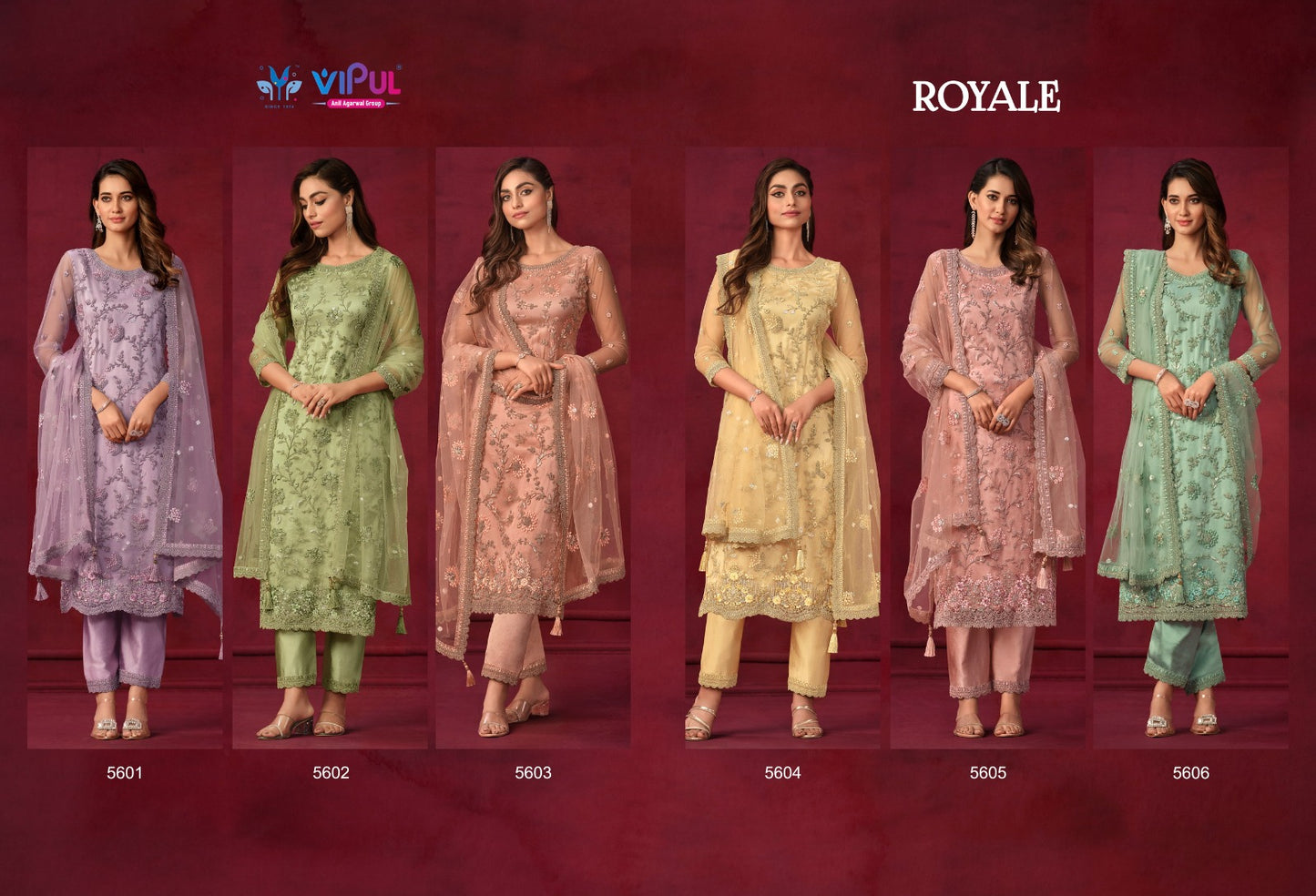 Royale Vipul Net Pant Style Suits