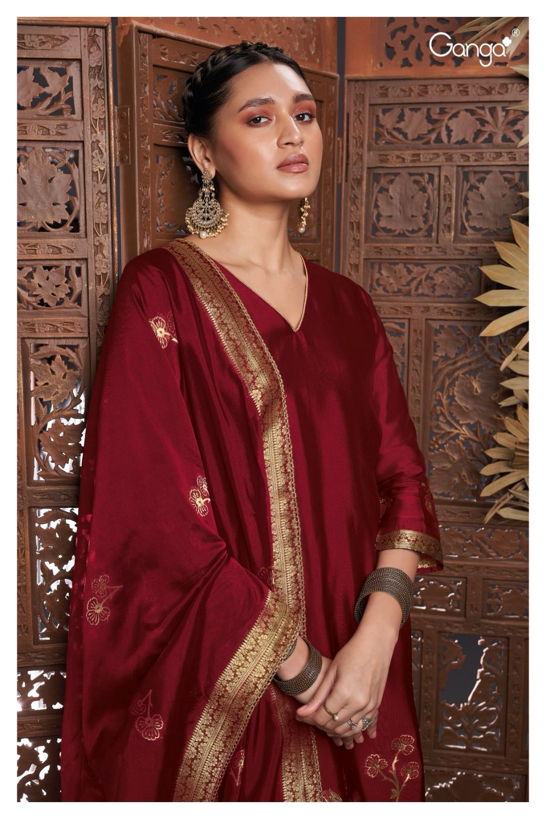 Rue 2082 Ganga Silk Plazzo Style Suits