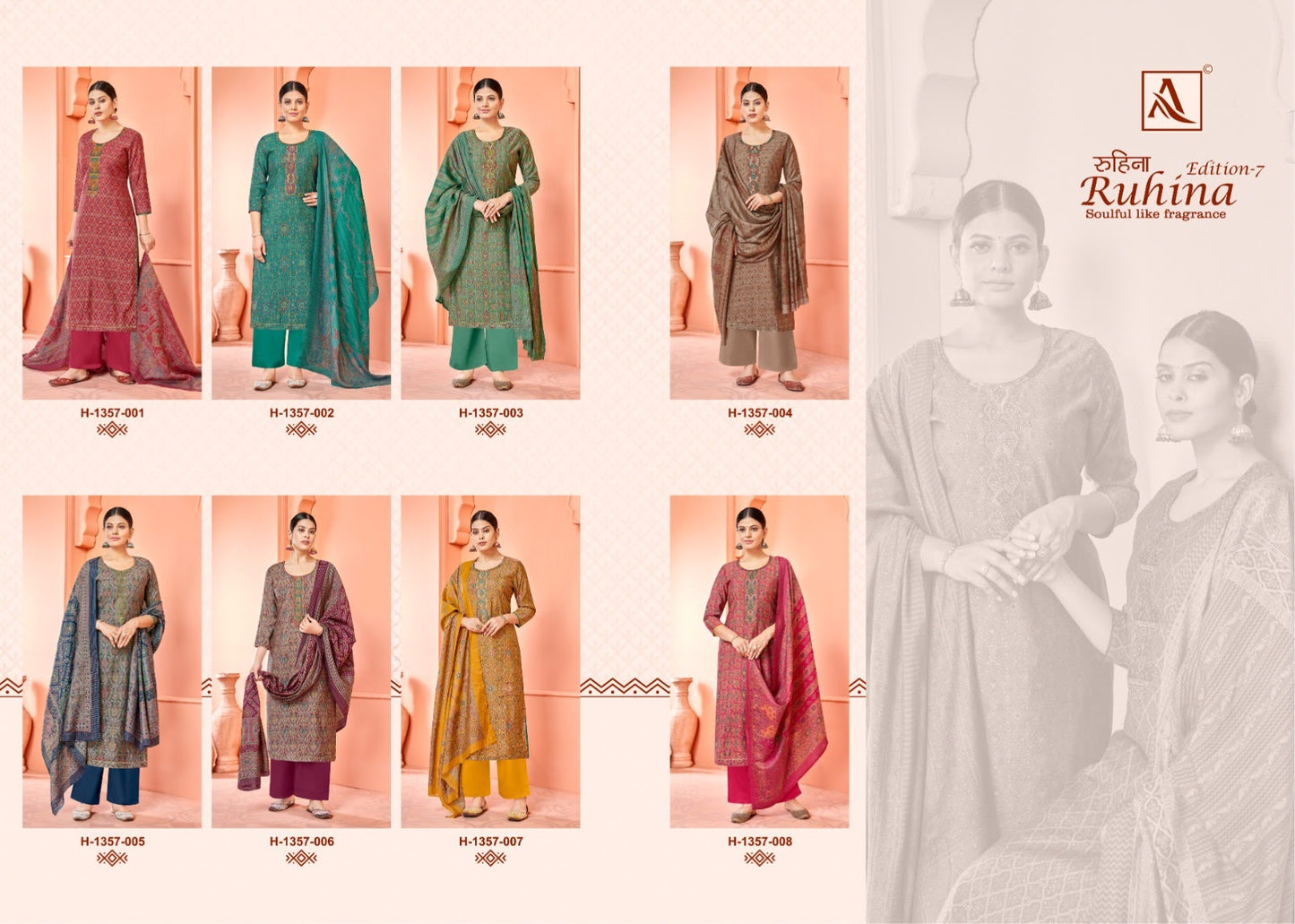 Ruhina Edition 7 Alok Viscose Plazzo Style Suits