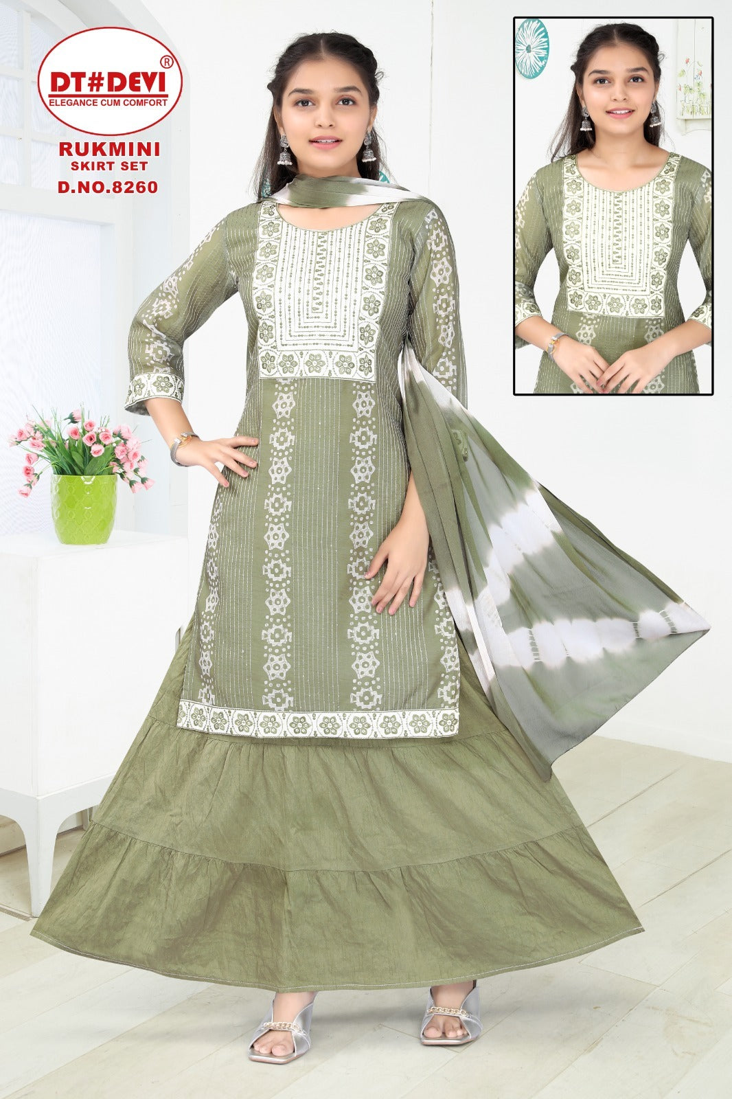 Rukmini-8260 Dt Devi Silk Readymade Skirt Style Suits