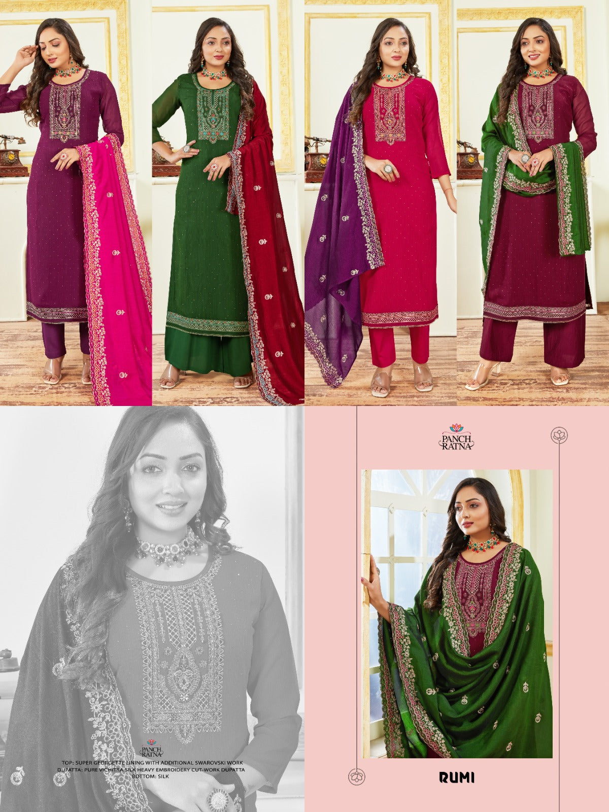 Rumi Panch Ratna Georgette Pant Style Suits