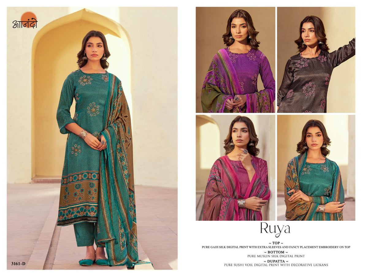 Ruya 3161 Anando Gaji Silk Pant Style Suits
