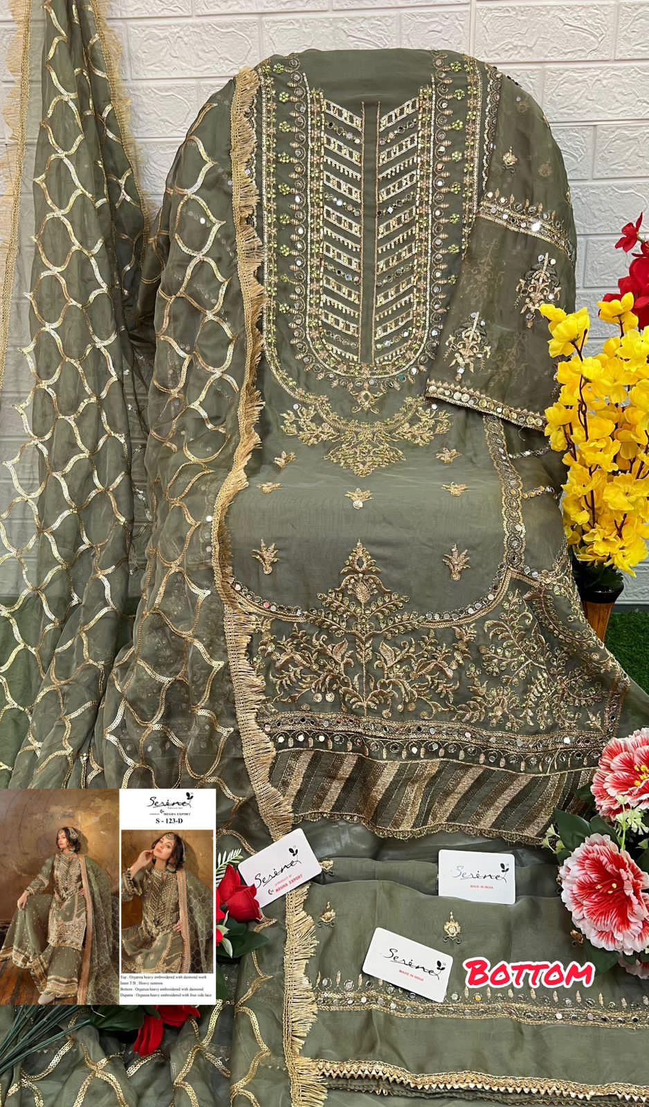 S-123 Serine Organza Pakistani Salwar Suits