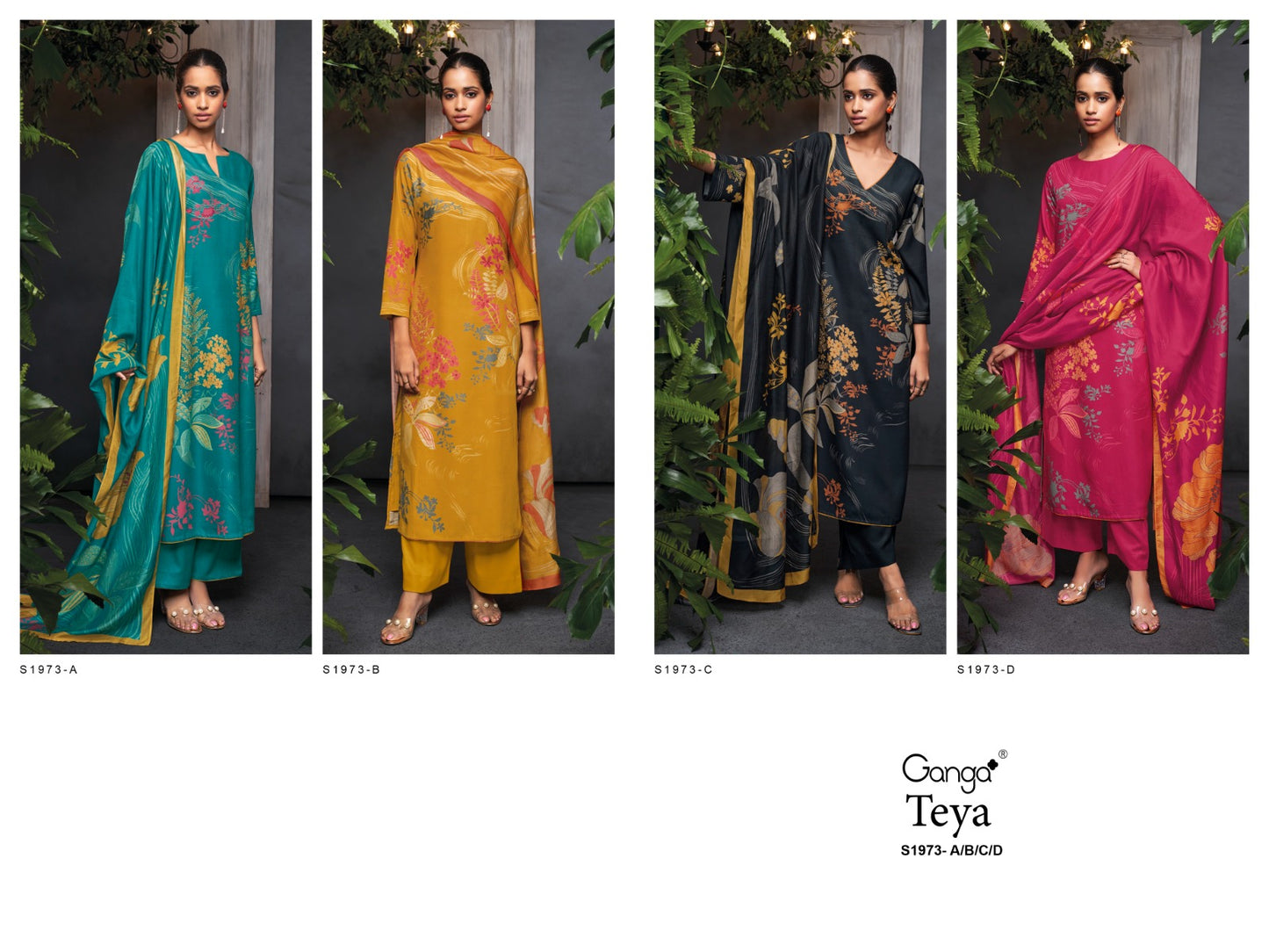 S1973-Abcd Teya Ganga Pashmina Suits