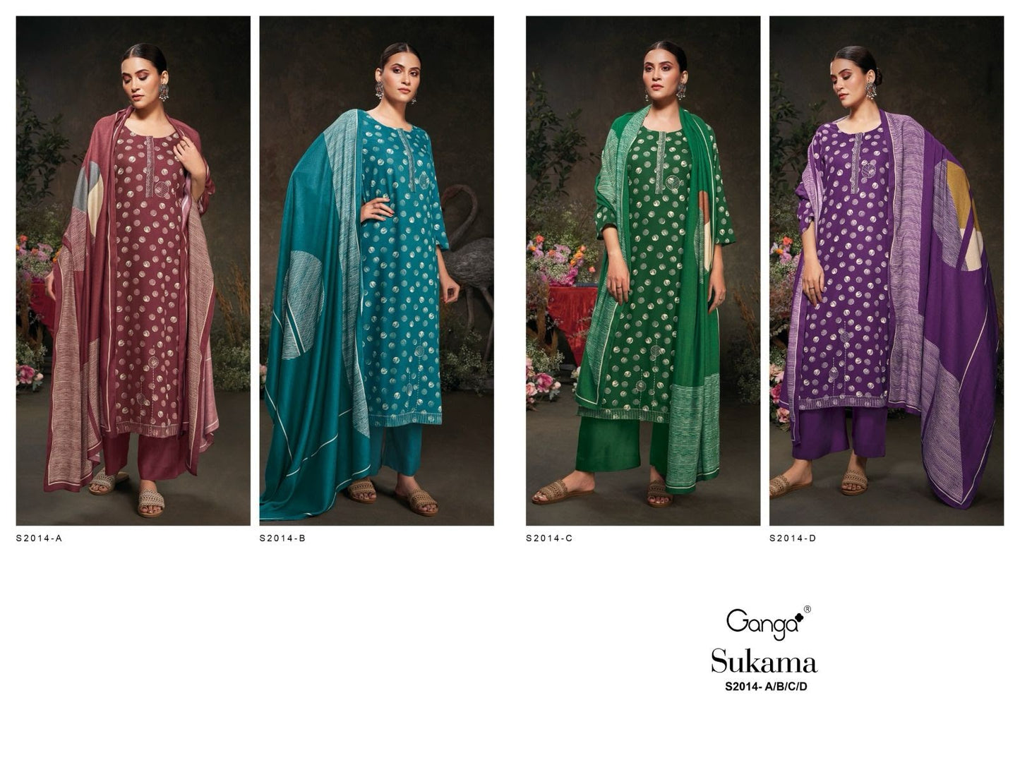 S2014-Abcd Sukama Ganga Pashmina Suits