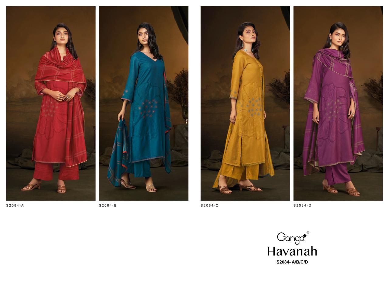 2084 Havanah Ganga Wool Pashmina Suits