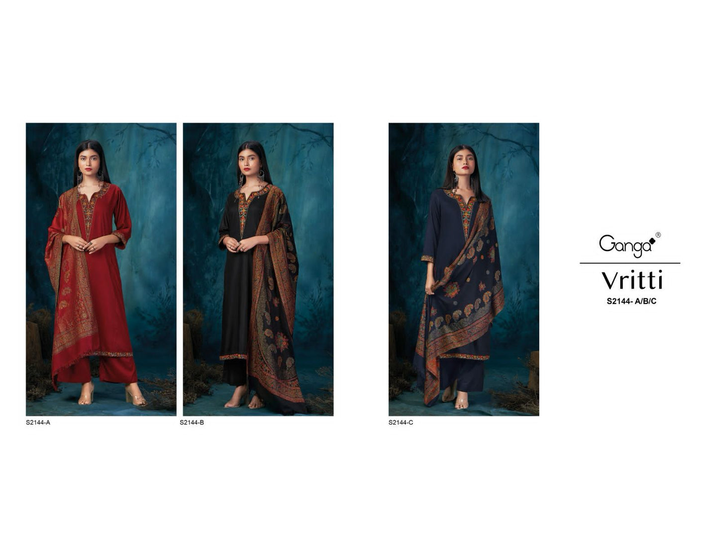 S2144-Abc Vritti Ganga Pashmina Suits