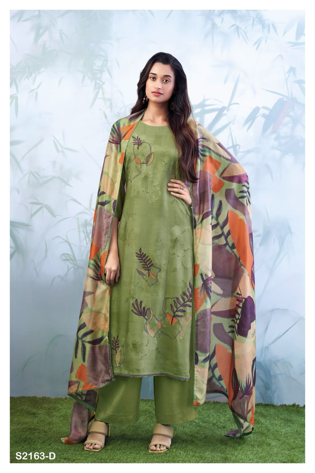 S2163-Abcd Erin Ganga Pashmina Suits