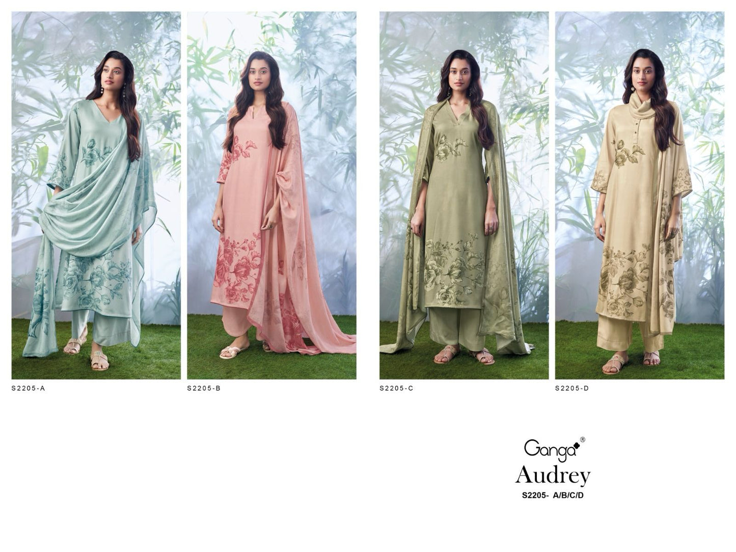S2205-Abcd Audrey Ganga Pashmina Suits