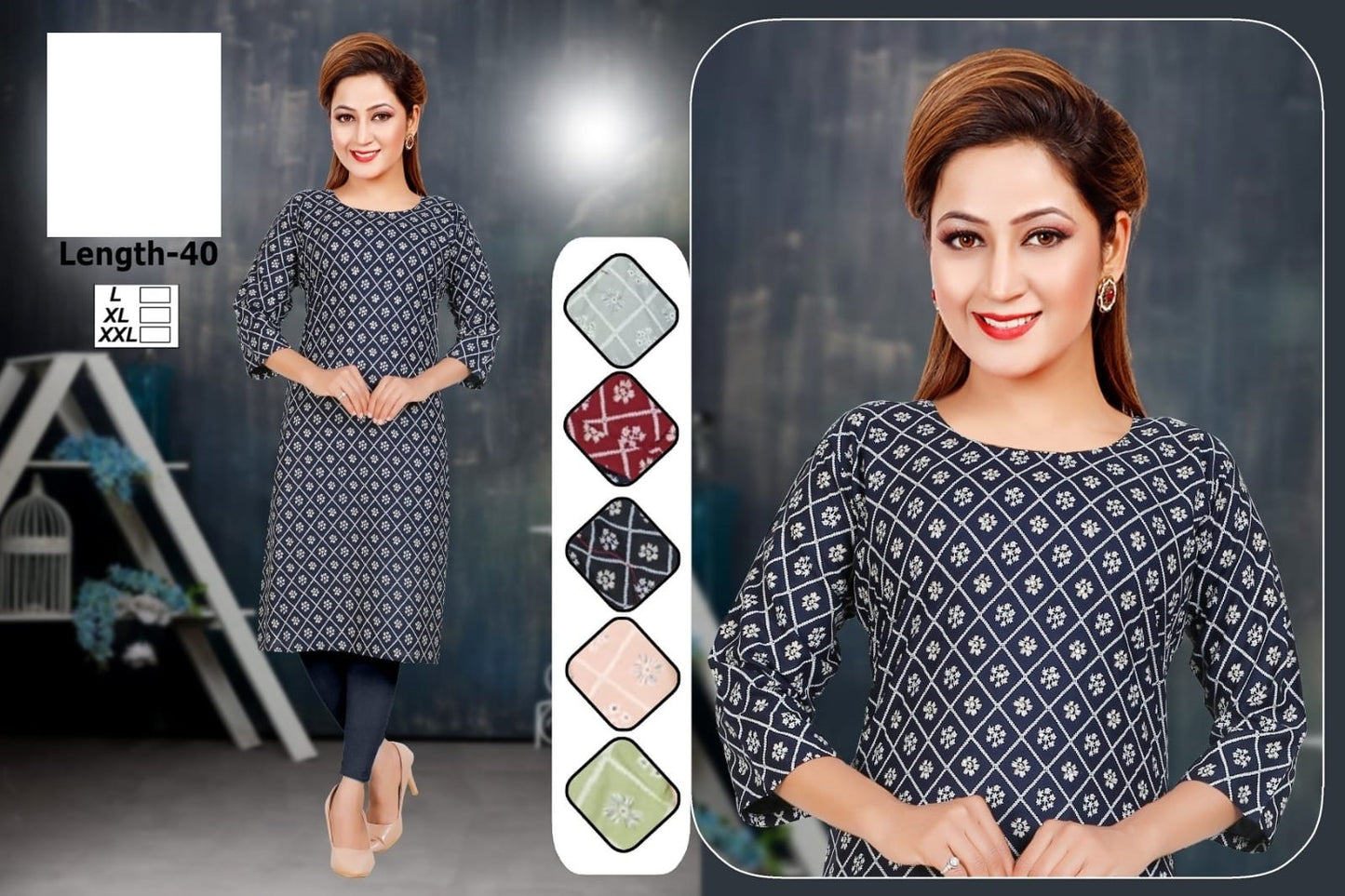 S4U-A Zoya Rayon Knee Length Kurtis