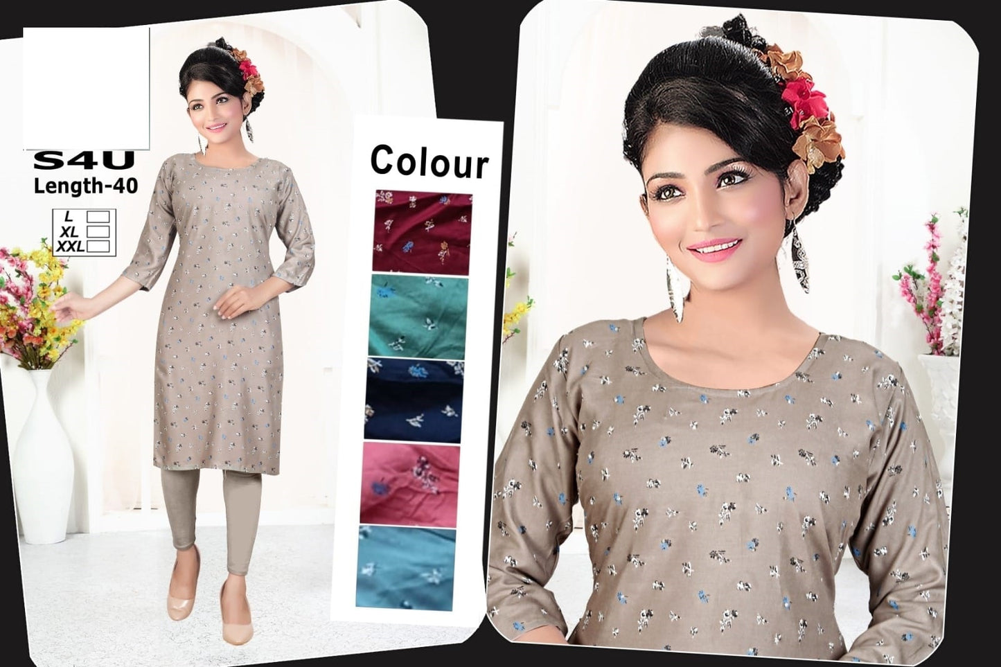 S4U-B Zoya Rayon Knee Length Kurtis