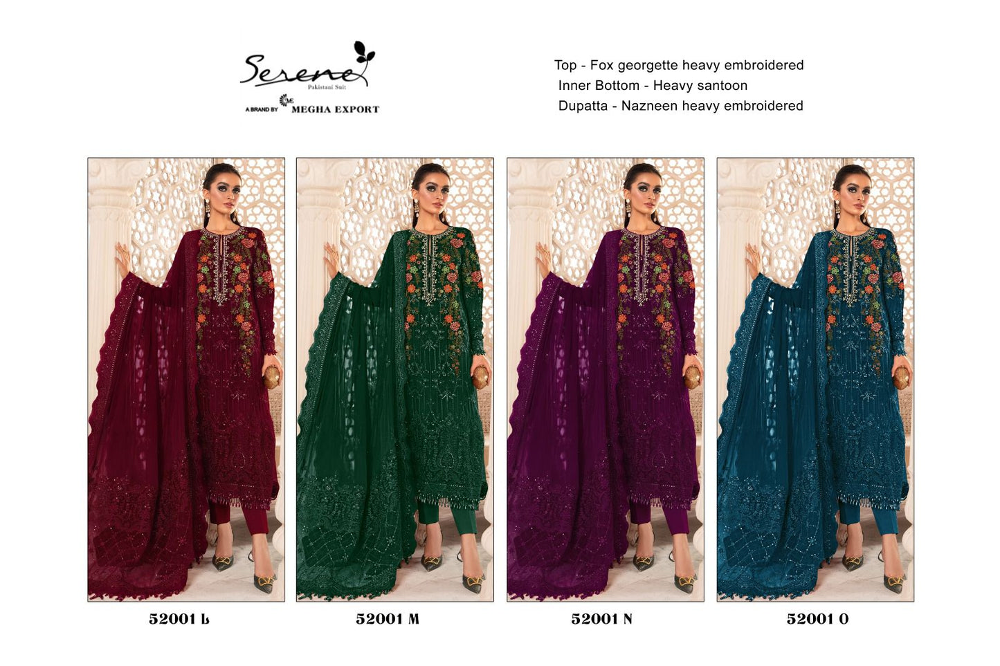S 52001 L To O Serine Georgette Pakistani Salwar Suits