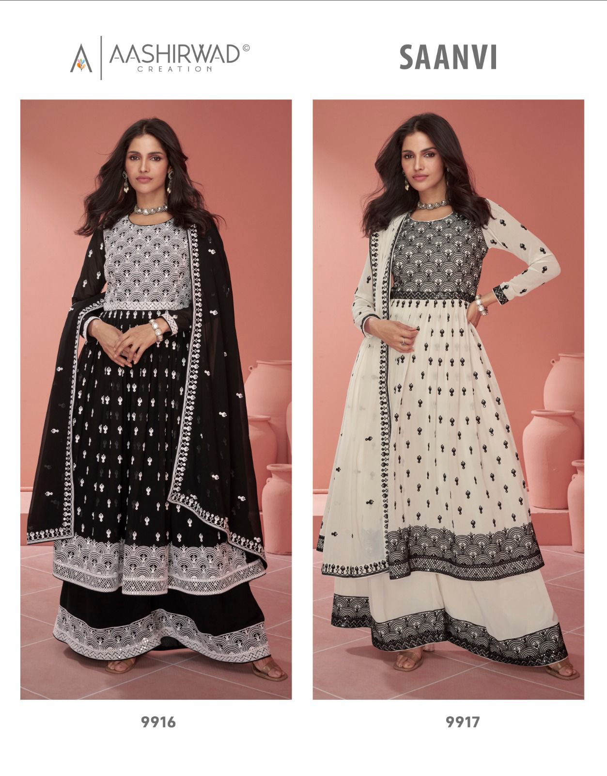 Saanvi Aashirwad Creation Georgette Readymade Plazzo Style Suits