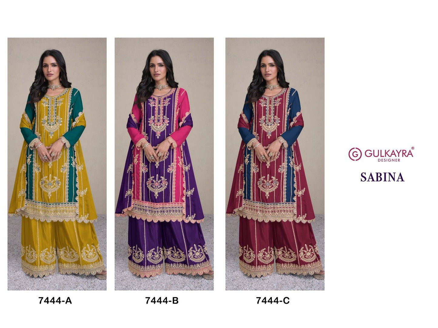 Sabina Gulkayra Designer Chinon Pakistani Readymade Suits